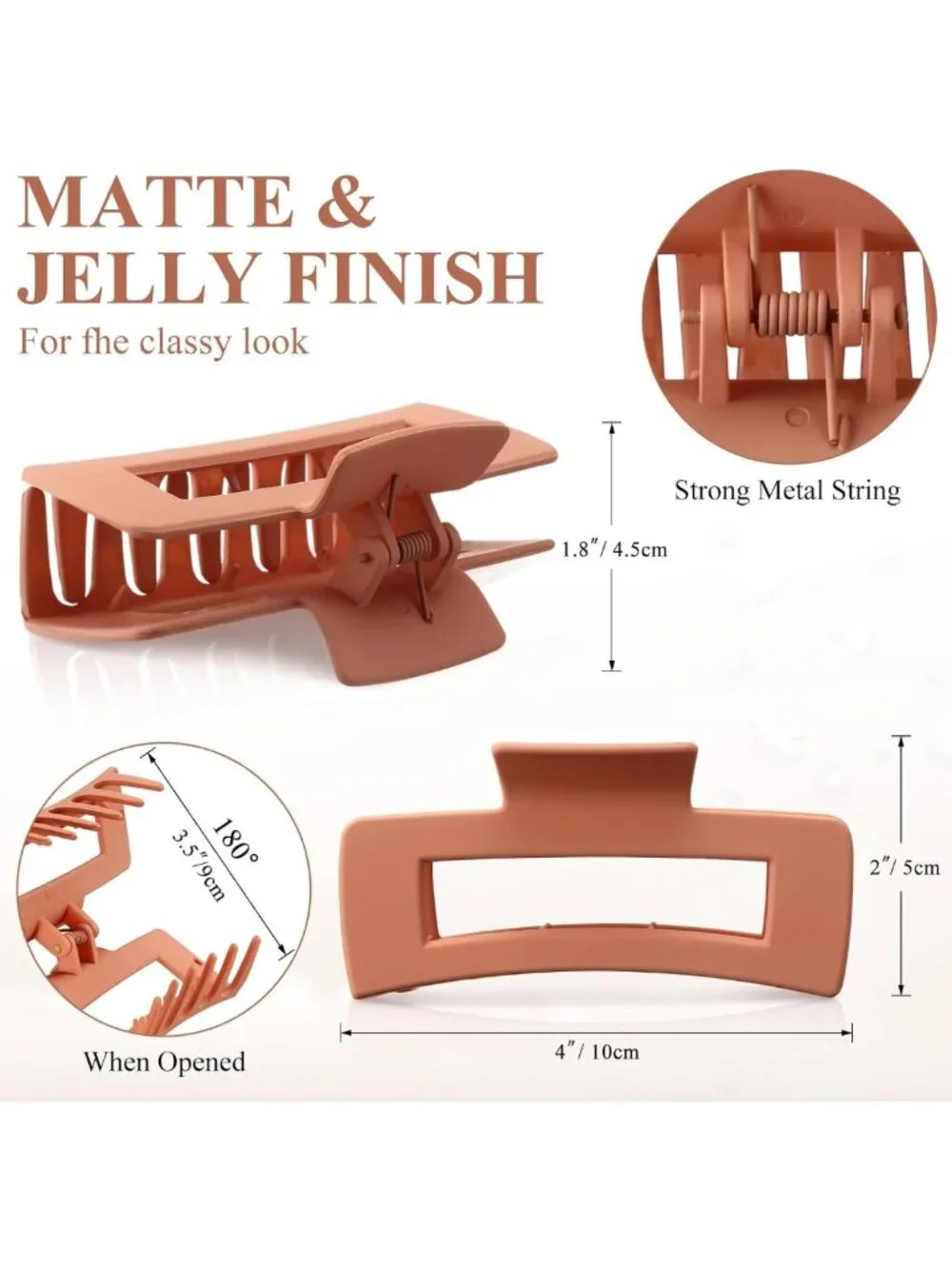 36 Pcs Large Matte Hair Claw Clips - Non-Slip Grip, 18 Colors for Thick Hair
